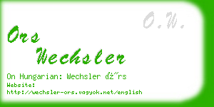ors wechsler business card